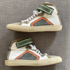 PIERRE HARDY PATENT LEATHER HIGH TOP SNEAKERS 42